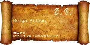 Bolya Vilmos névjegykártya